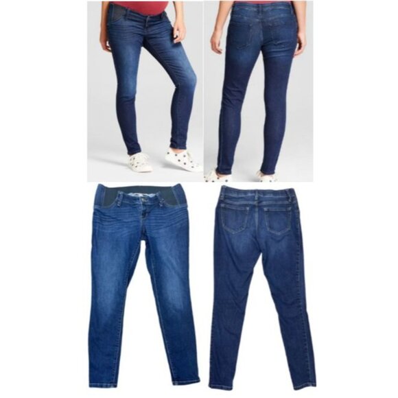 Isabel Maternity by Ingrid Womens Under Belly Skinny Maternity Jeans Blue Sz 14 - Picture 3 of 13